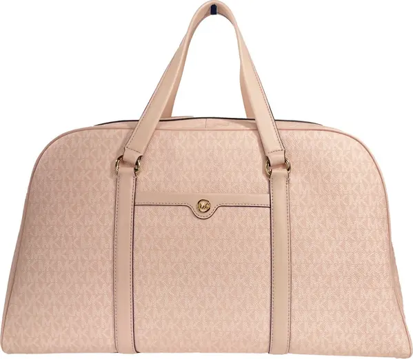 Michael Kors Travel Extra Large Powder Blush PVC Top Zip Weekender Luggage Bag