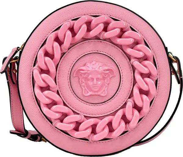 Versace Round Disco Leather Camera Case Crossbody Bag