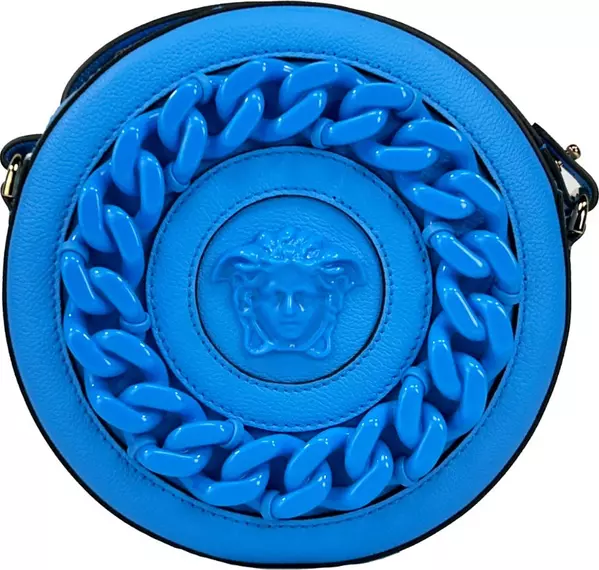 Versace Round Disco Leather Camera Case Crossbody Bag