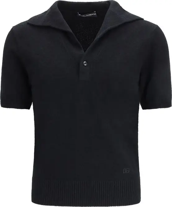 Black Cotton Polo Shirt
