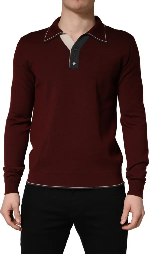 Maroon Re-Edition Wool Long Sleeves T-shirt