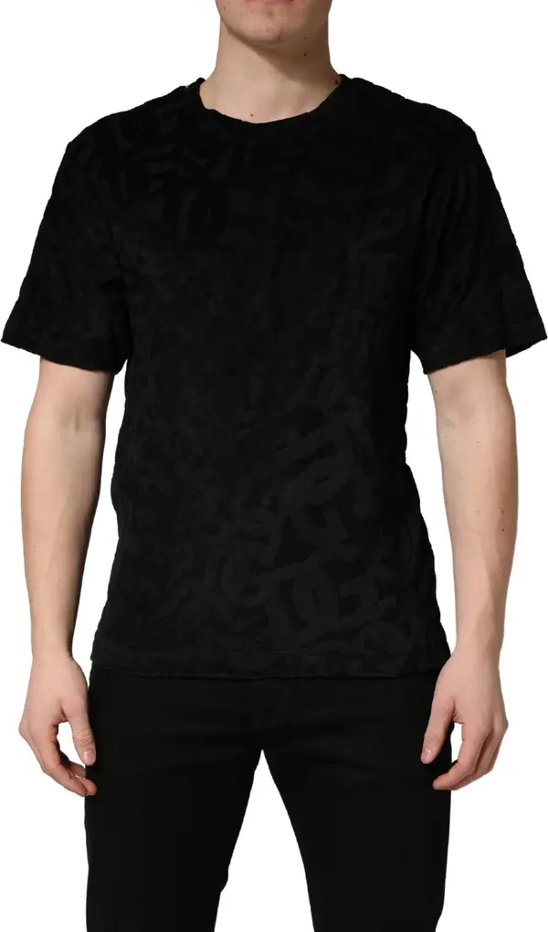 Black DG Mania Logo Print Casual T-shirt