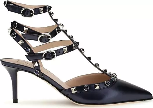 Blue Calf Leather Bos Taurus High Heel Pumps