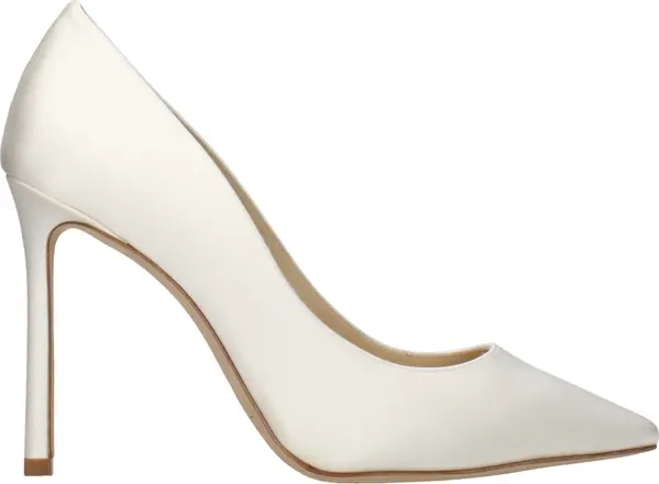 Beige Satin Platform Pumps