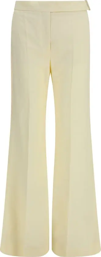 Beige Viscose Flared Pants