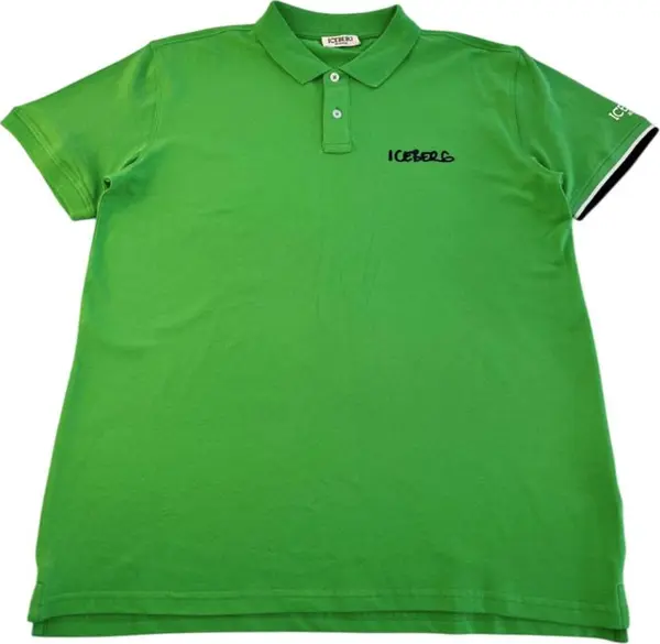 Green Cotton Men Polo Shirt