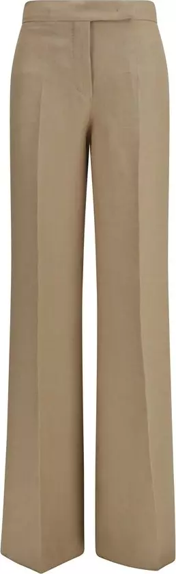 Beige Linen Casual Pants