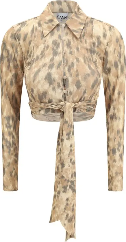 Beige Recycled Polyester Blouse