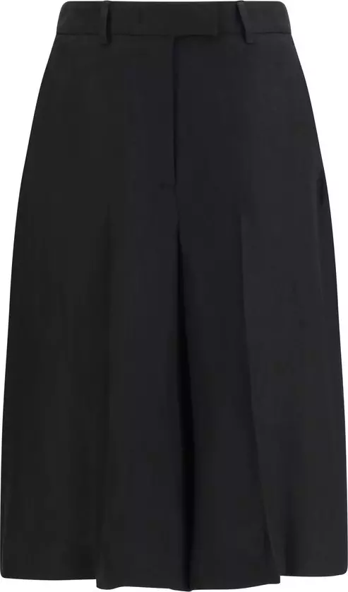 Black Viscose Bermuda Shorts
