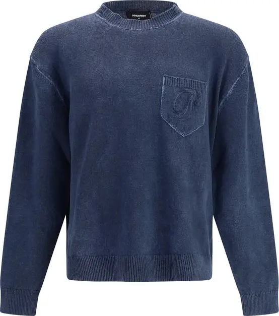 Blue Polyester Sweatshirt
