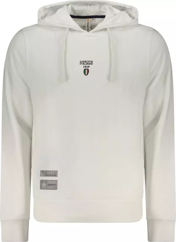 White Cotton Men's Hoodie