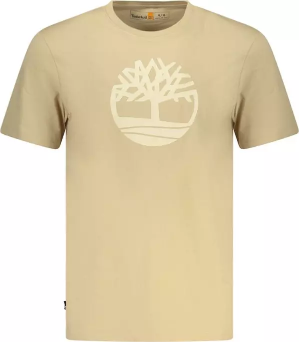 Beige Cotton Men Shirt