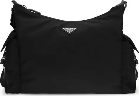 Black Recycled Polyamide Shoulder Bag
