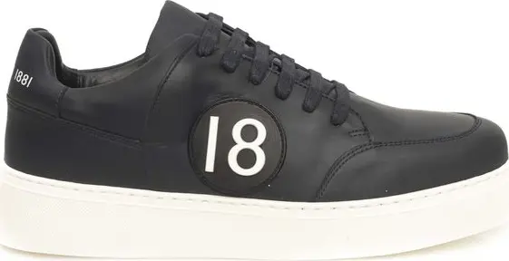 Blue Cowhide Men Sneaker