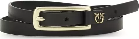 Black Calf Leather Bos Taurus Thin Belt