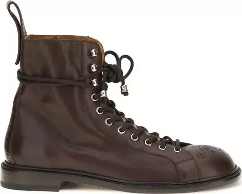 Brown Calf Leather Bos Taurus Lace-Up Boots