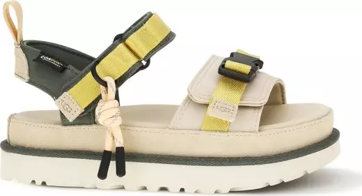 Beige Rubber Flat Sandals