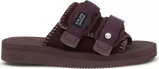 Purple Polyester Strap-On Sandals