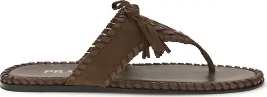 Brown Calf Leather Bos Taurus Flat Sandals