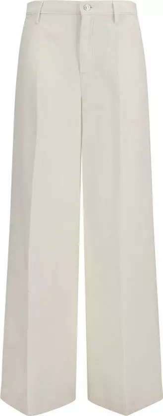 White Cotton Casual Pants