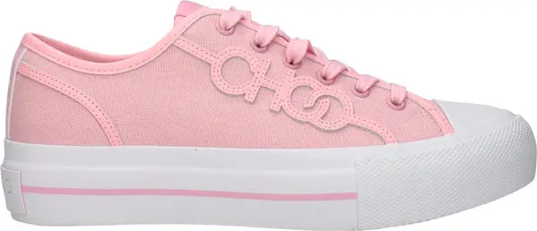 Pink Fabric Low Top Sneakers