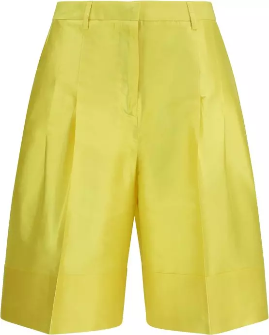 Bicolor Silk Bermuda Shorts