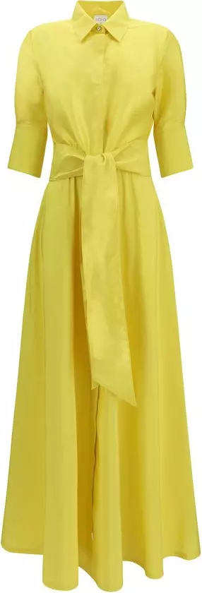 Bicolor Silk Casual Dress