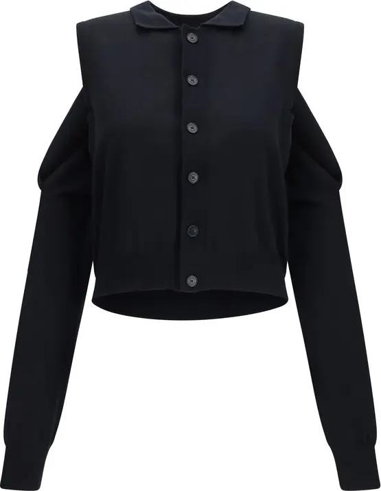Black Cotton Cardigan
