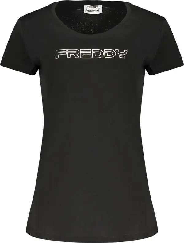 Black Cotton Womens T-Shirt