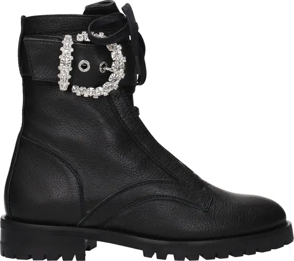 Black Leather Ankle Boots
