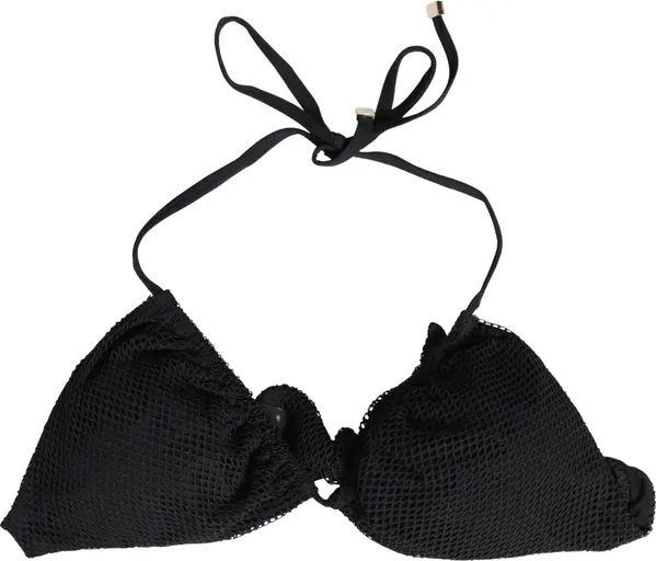 Black Padded Triangle Halter Bikini Top Swimwear