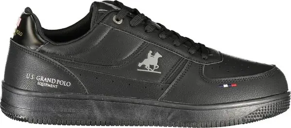 Black Polyurethane Men's Sneaker