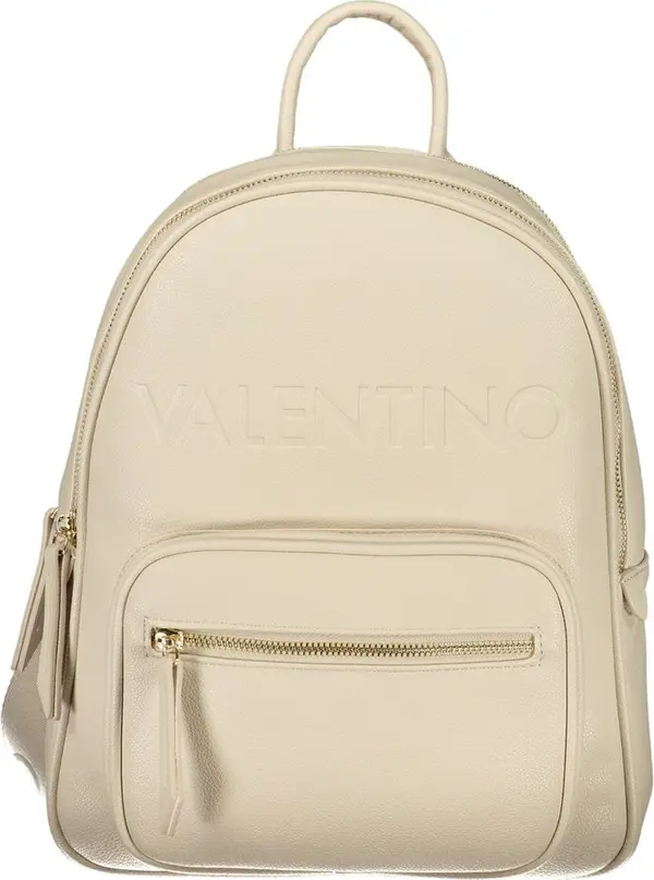 Beige Polyurethane Women's Backpack