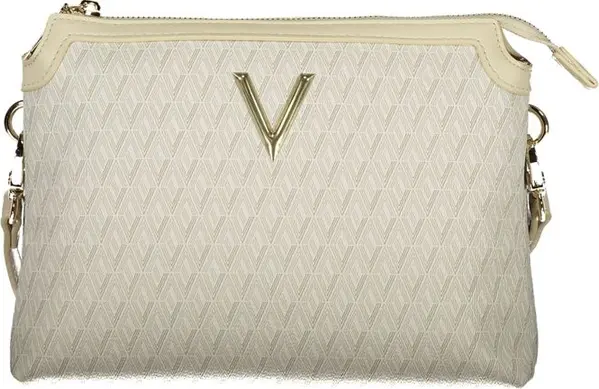 Beige Polyurethane Women's Bag with Adjustable Shoulder Strap