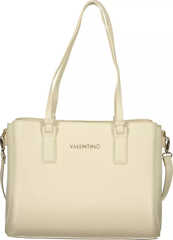Beige Poliuretano Women's Bag with Adjustable Strap and Pockets