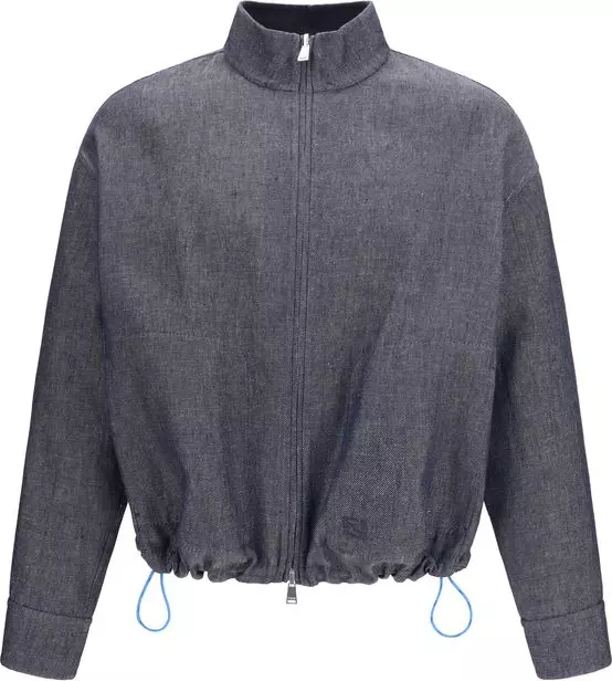 Blue Linen Denim Jacket