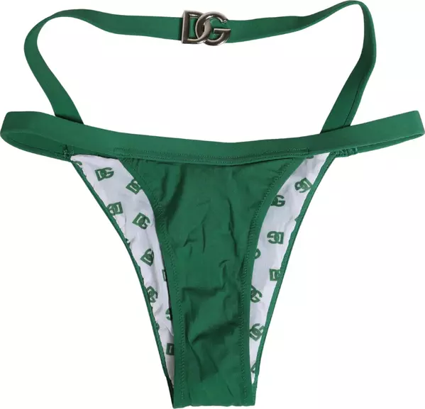 Green Logo Plaque Nylon Brief Panty Underwear