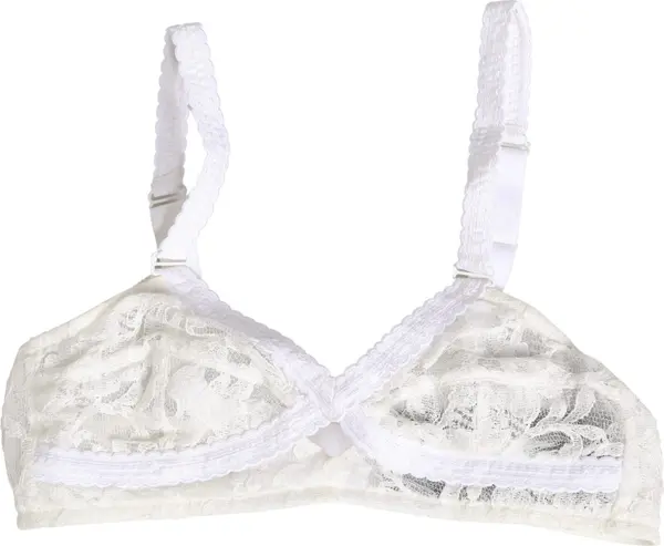 White Cotton Lace Wireless Soft Cup Bra Underwear
