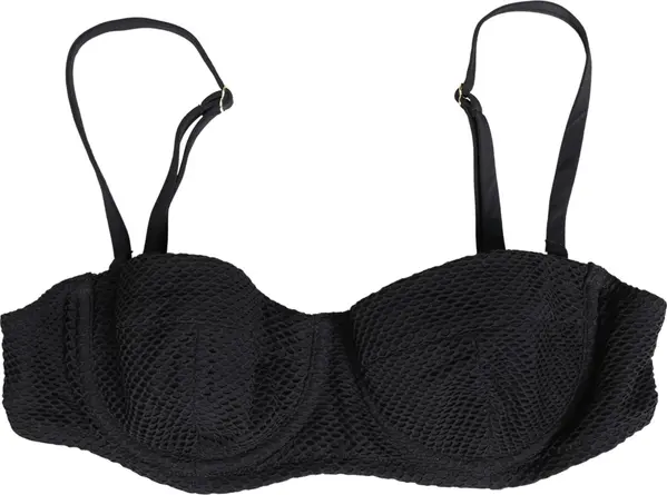 Black Nylon Padded Balconnet Brassiere Underwear