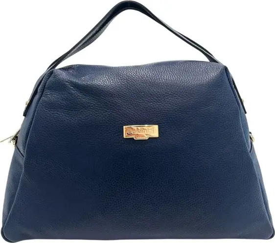 Blue Leather Women Bag