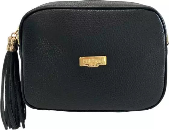 Black Cowhide Leather Women Crossbody