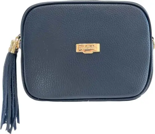 Blue Leather Women Crossbody Bag
