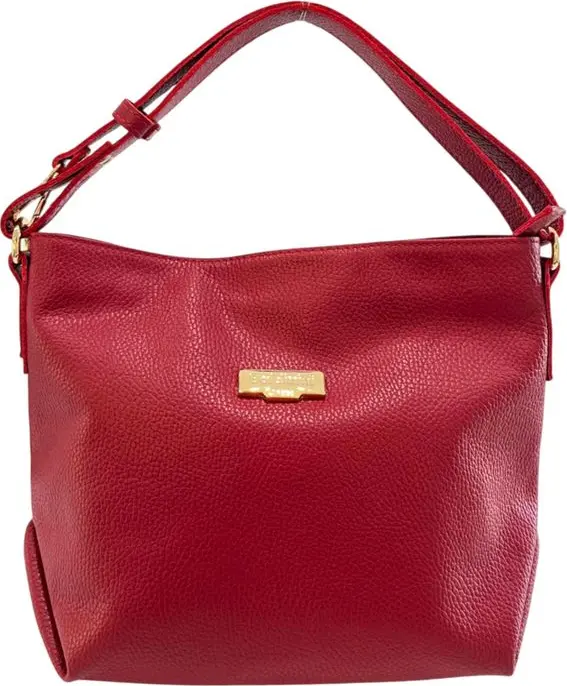 Red Leather Women Shoulder Bag