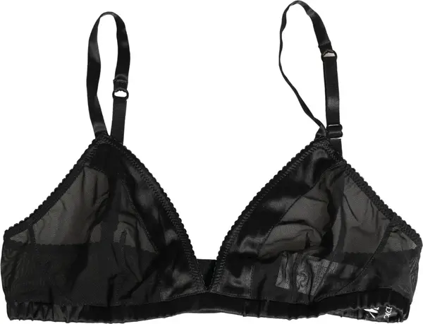 Black Nylon Stretch Soft Cup Brassiere Underwear