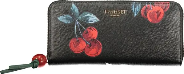Black Polyurethane Women's Wallet