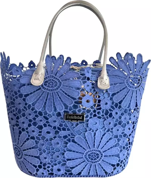 Blue PU Women Handbag