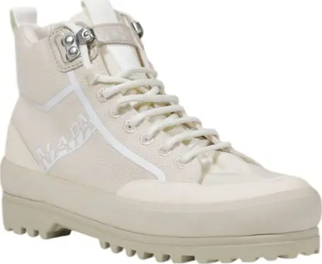 Beige Fabric Sneakers