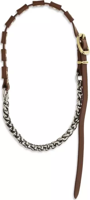 Brown Calf Leather Bos Taurus Necklace