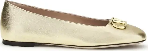 Gold Calf Leather Bos Taurus Ballet Flats
