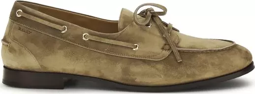 Beige Buffalo Leather Slip-On Loafers